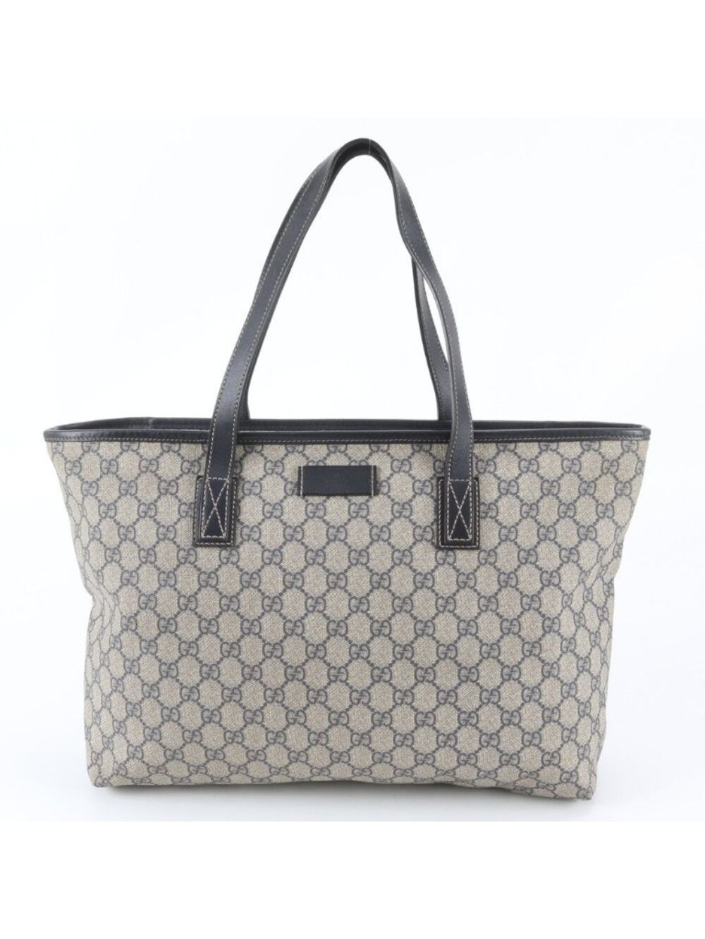 Gucci GG Supreme Leather Tote Shoulder Hand Navy